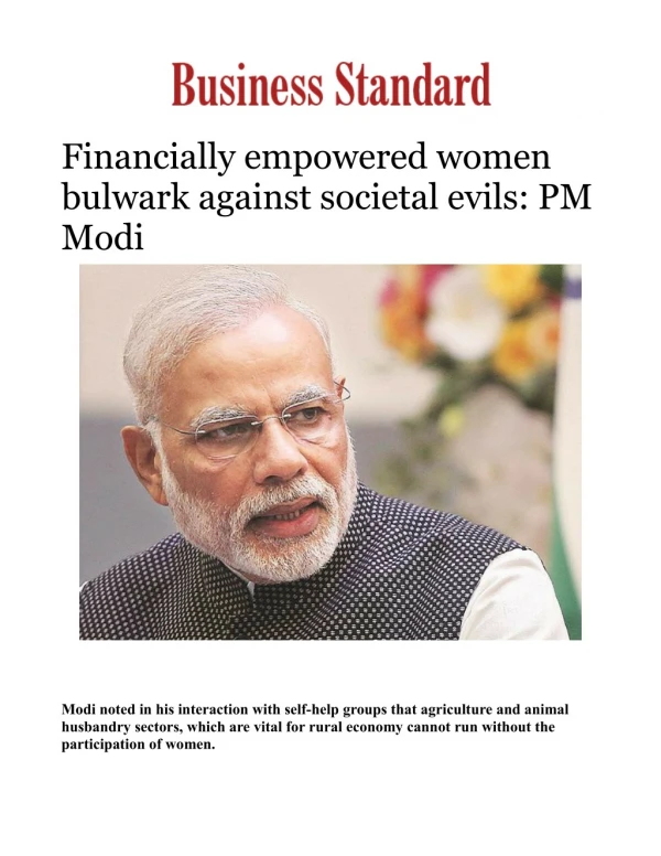 Financially empowered women bulwark against societal evils: PM Modi 