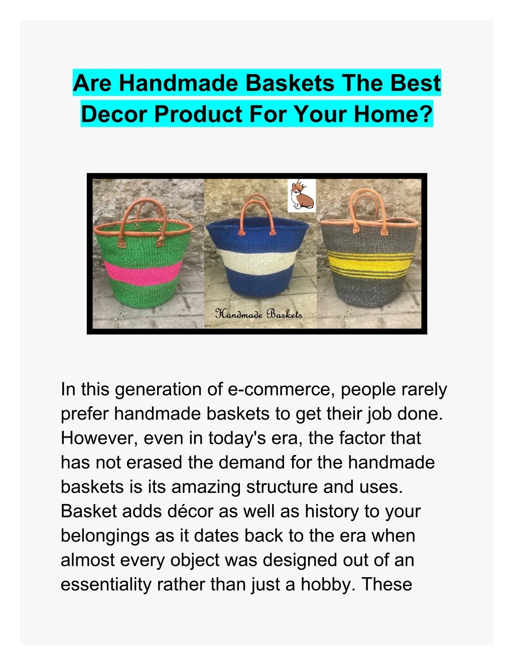 are handmade baskets the best decor product
