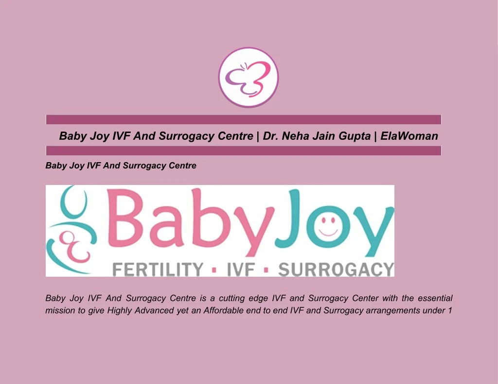 baby joy ivf and surrogacy centre dr neha jain