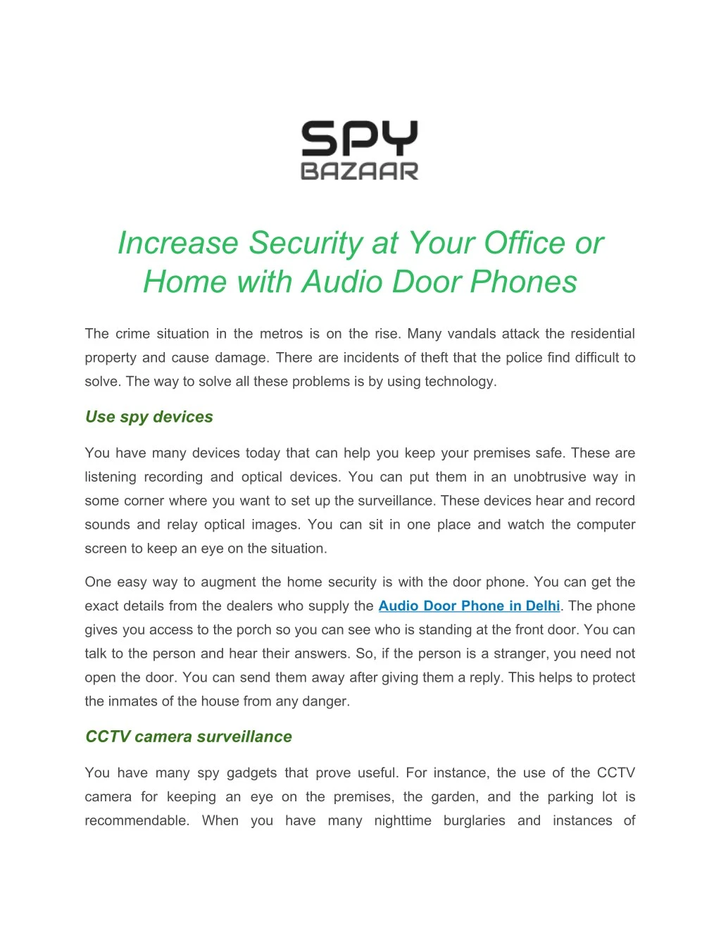 increase security at your office or home with