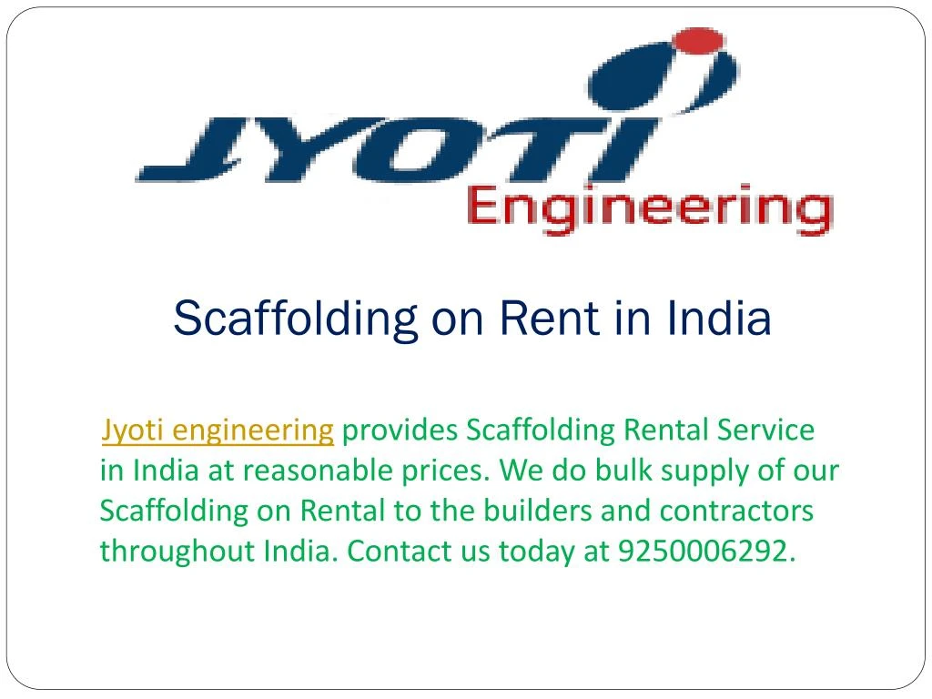scaffolding on rent in india