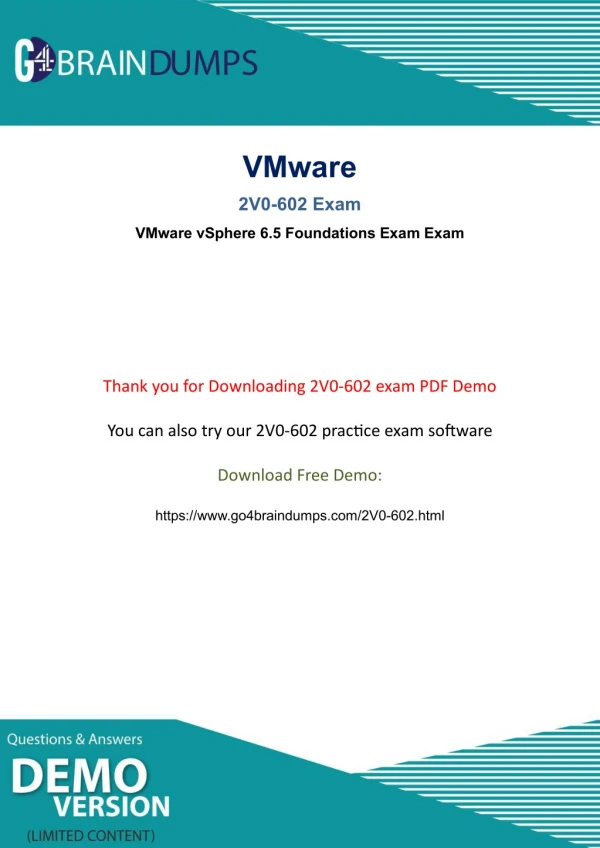 Get Updated VMware 2V0-602 Exam Braindumps For Best Result