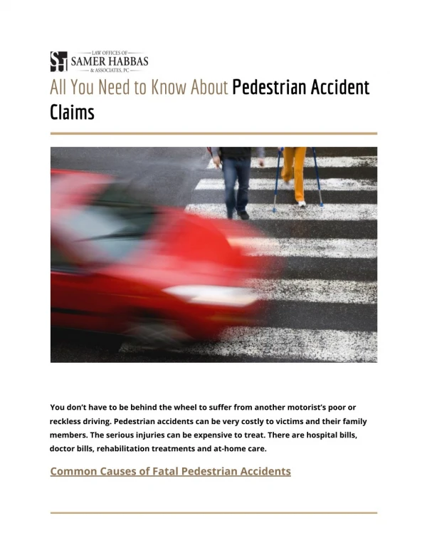 All You Need to Know About Pedestrian Accident Claims