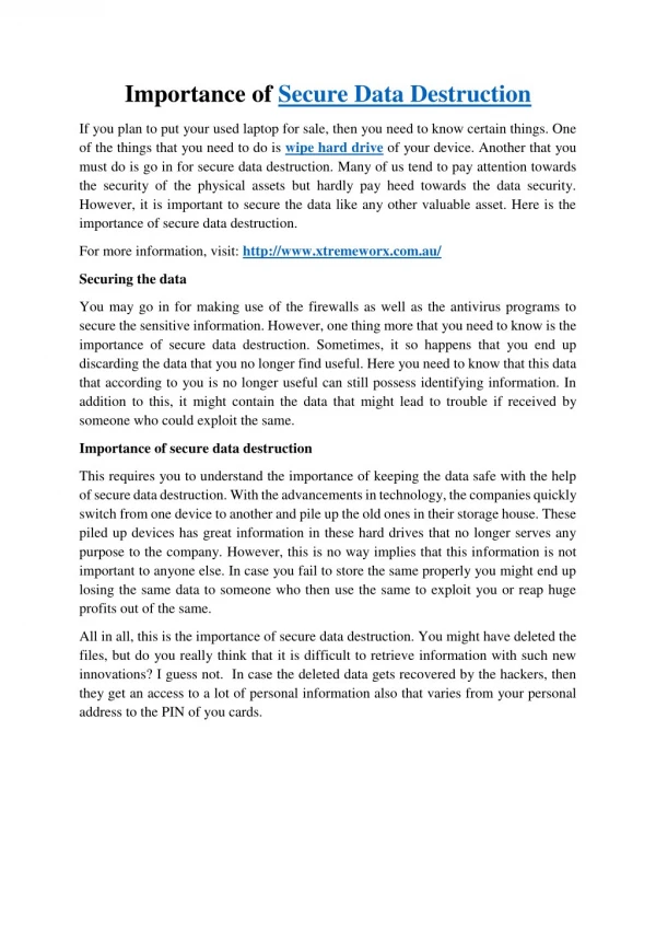 importance of secure data destruction