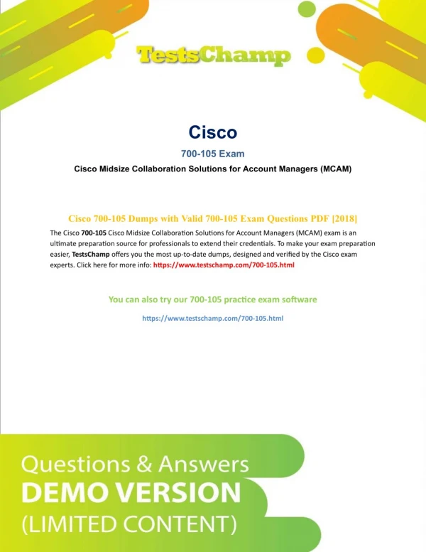 How To Prepare Cisco 700-105 Exam ?