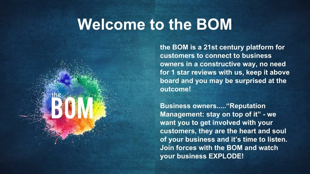 welcome to the bom
