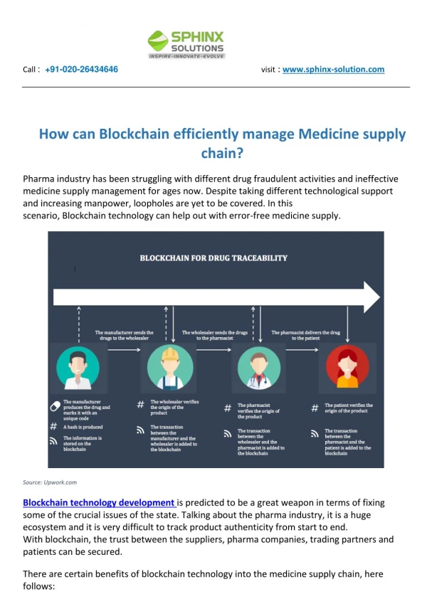 How can Blockchain efficiently manage Medicine supply chain?