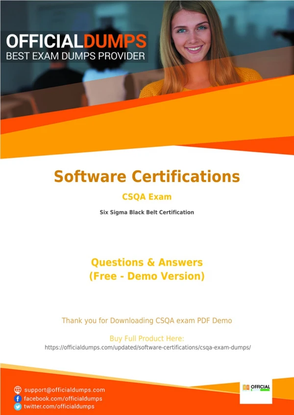 CSQA Dumps - Affordable Software Certifications CSQA Exam Questions - 100% Passing Guarantee