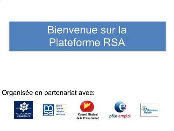 Bienvenue sur la Plateforme RSA