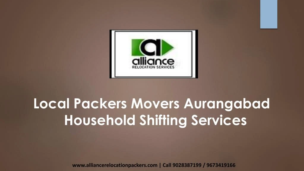 local packers movers aurangabad household
