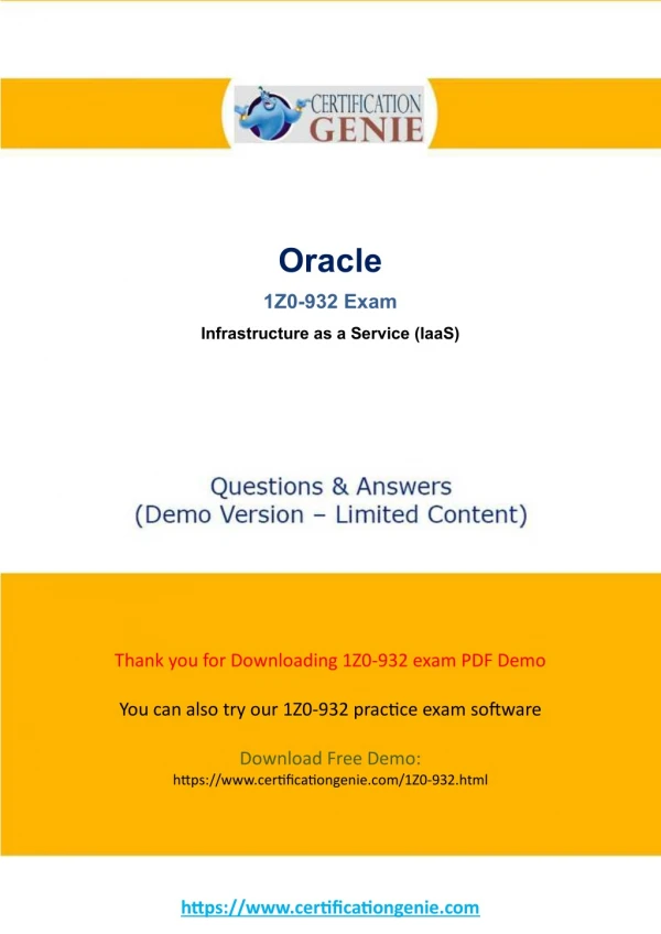 Oracle Cloud 1Z0-932 exam questions pdf updated 2018
