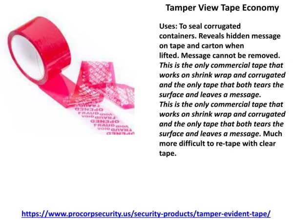 Tamper Evident Tape | Procorpsecurity