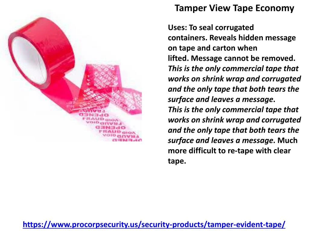 tamper view tape economy