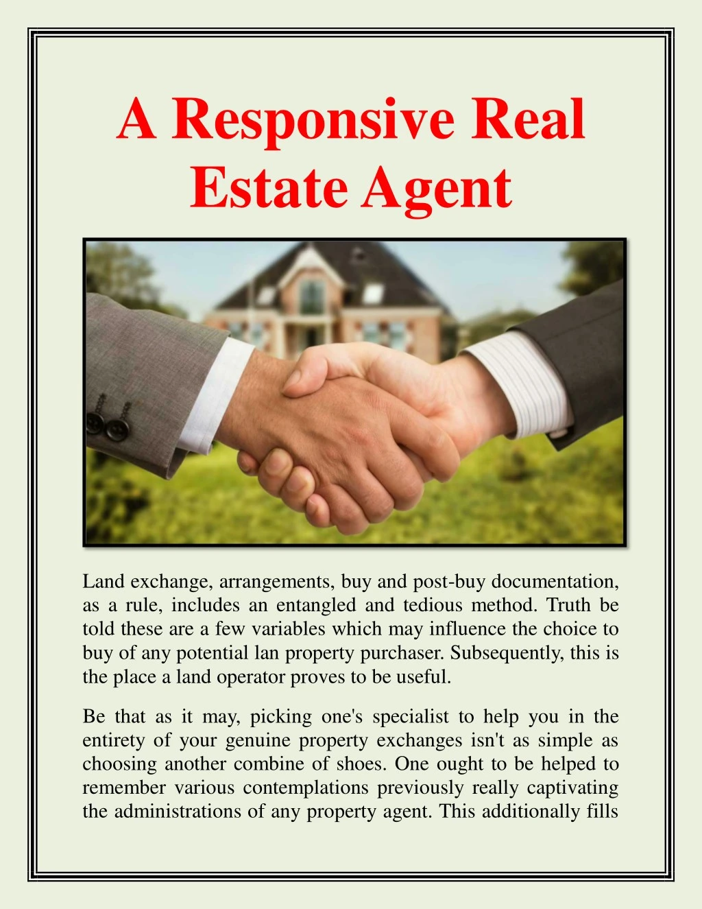 a responsive real estate agent