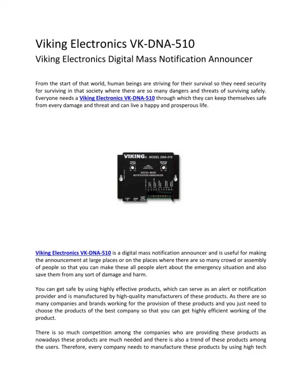 Viking Electronics VK-DNA-510 | Goheadsets | Buy Headsets Online