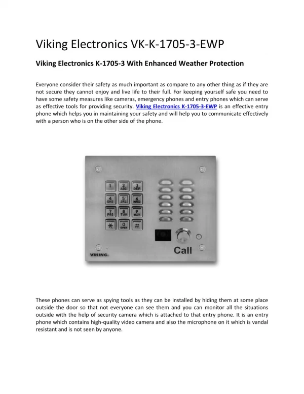 Viking Electronics VK-K-1705-3-EWP | Buy Headsets Online | Go Headsets