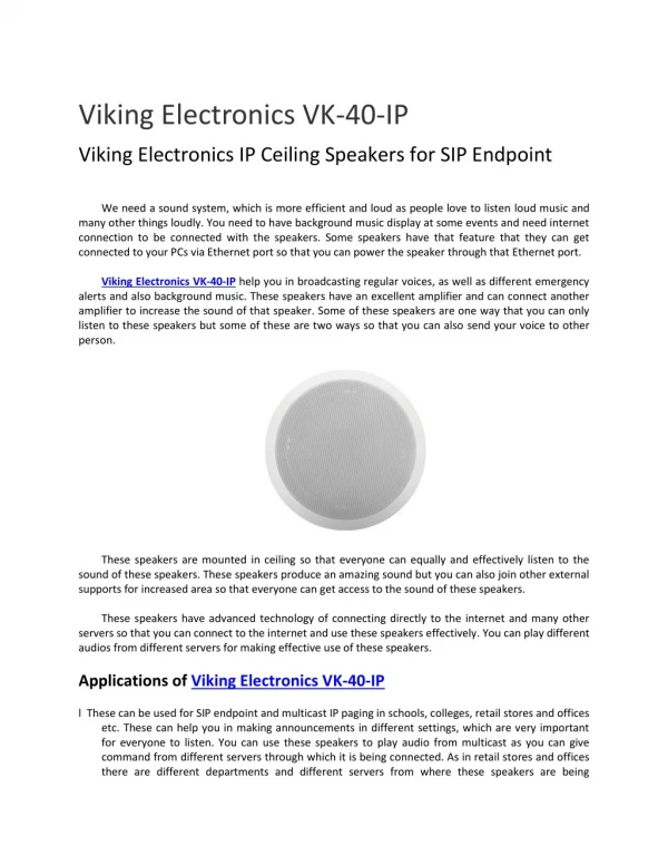 Viking Electronics VK-40-IP - Go Headsets