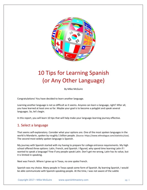 10 Tips for Learning Spanish