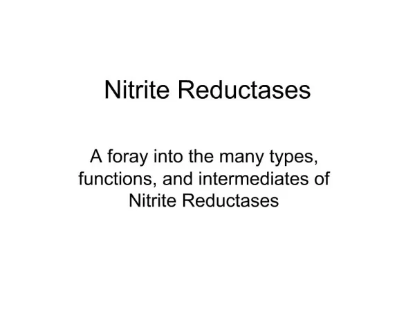 Nitrite Reductases