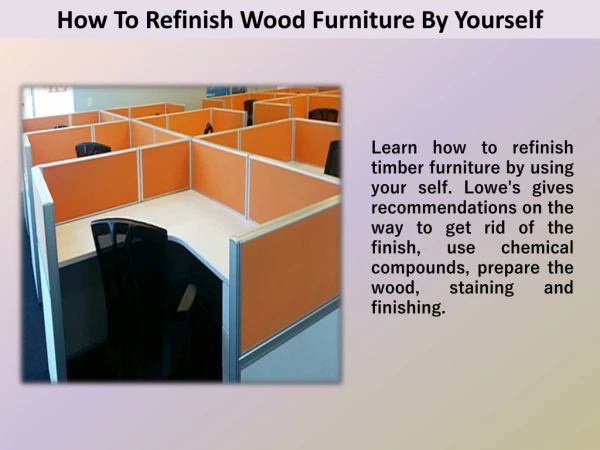 How To Refinish Wood Furniture By Yourself