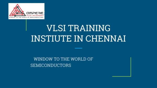 VLSI training institute in chennai