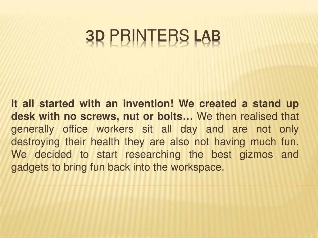 3d printers lab