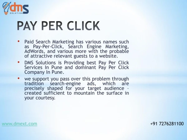 Pay Per Click Services In Pune | PPC Company In Pune | DMS Solutions