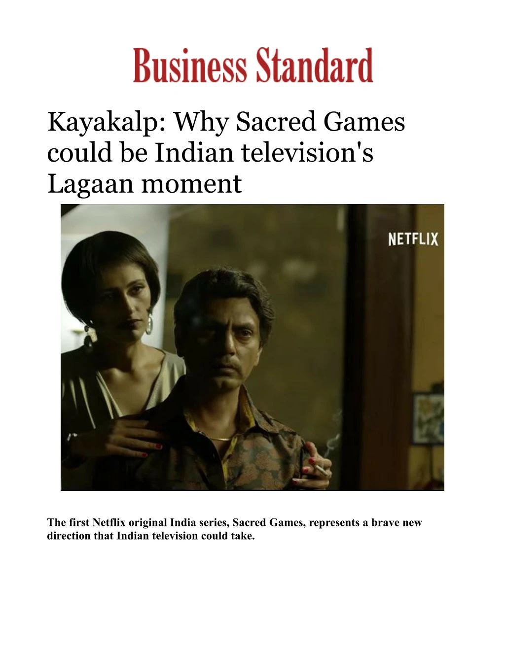 kayakalp why sacred games could be indian
