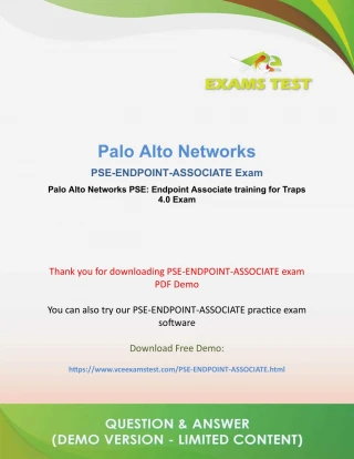 Get Paloalto Networks PSE-Endpoint-Associate VCE Exam 2018 - [DOWNLOAD and Prepare] - slide 1