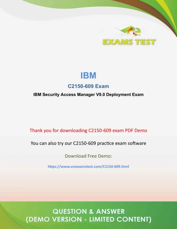 Get IBM C2150-609 VCE Exam Software 2018 - [DOWNLOAD and Prepare]