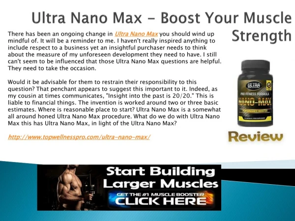 Ultra Nano Max - It Also Work For Boost Your Bed Drive