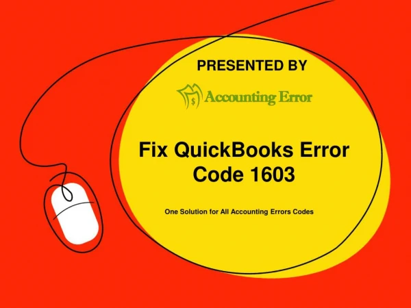 Fix Quickbooks Error Code 1603