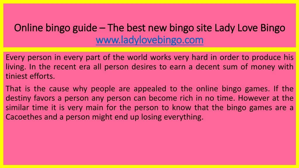 online bingo guide the best new bingo site lady love bingo www ladylovebingo com