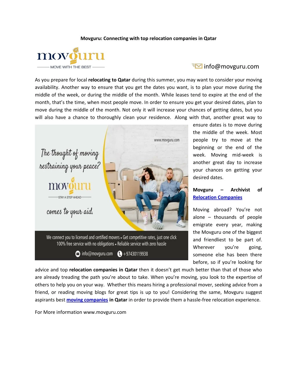 movguru connecting with top relocation companies