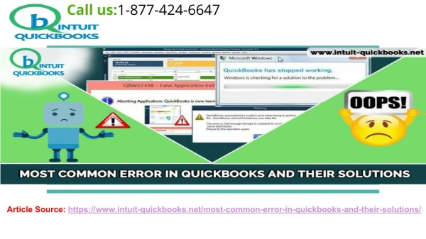 Most Common Error in Quickbooks and their solutions