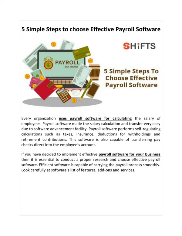 5 Simple Steps to choose Effective Payroll Software