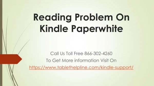 Reading Problem On Kindle Paperwhite