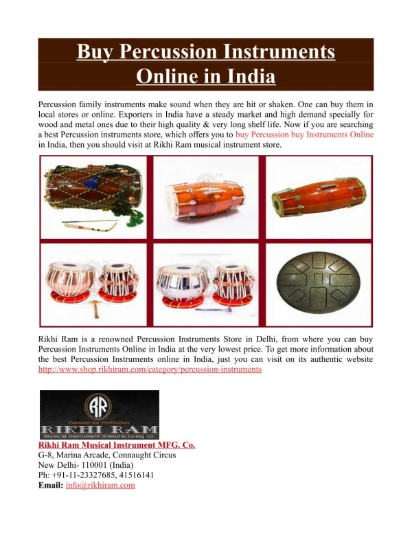 Buy Percussion Instruments Online in India