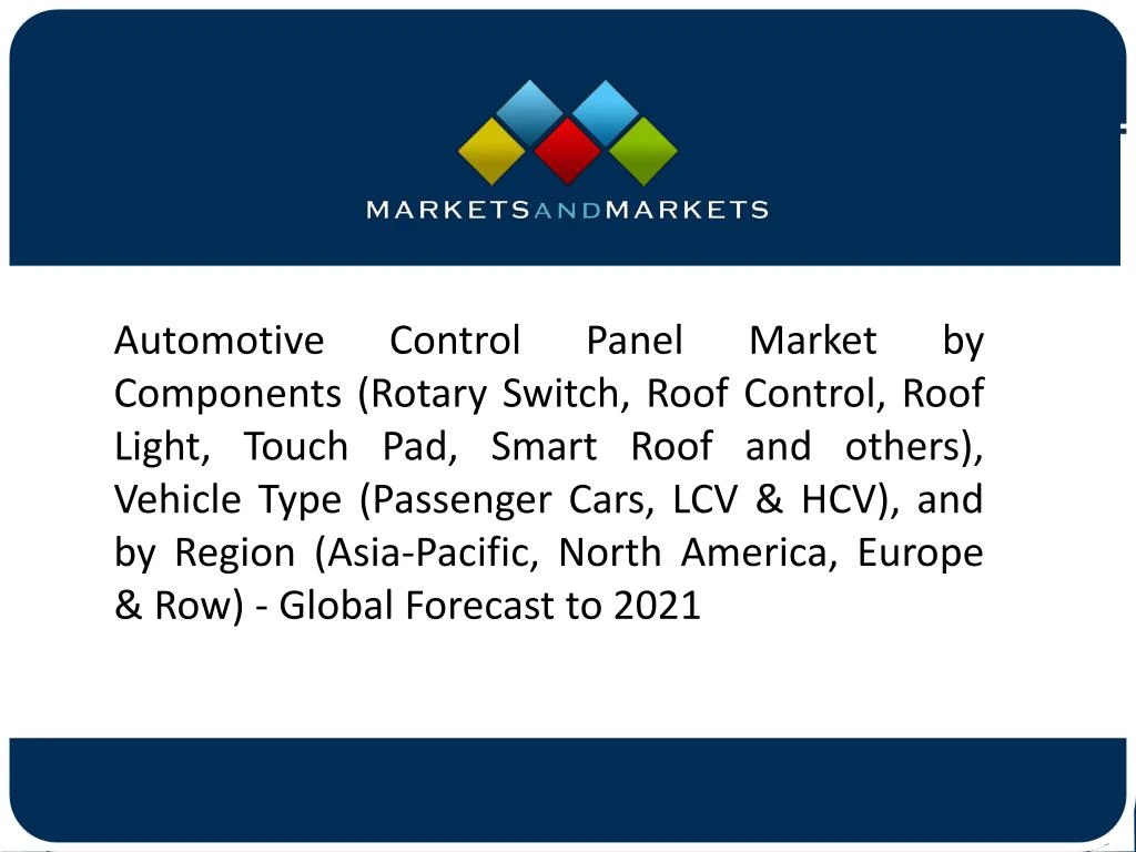 automotive control panel market by components