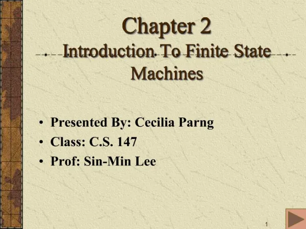 Chapter 2 Introduction To Finite State Machines