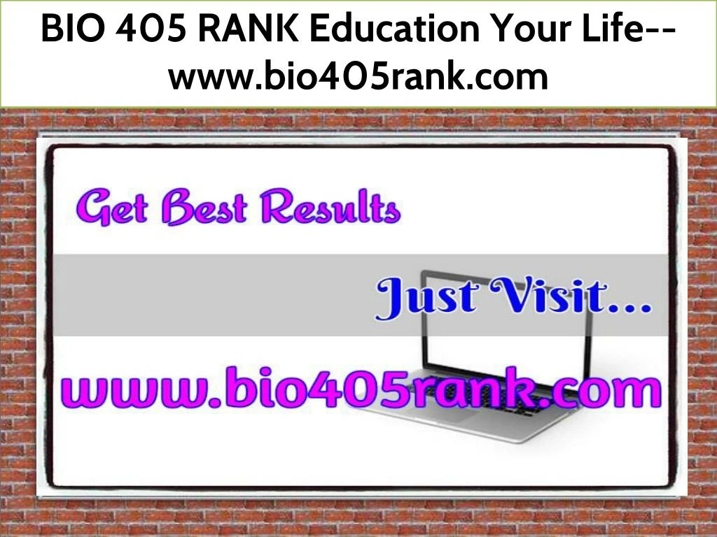 bio 405 rank education your life www bio405rank