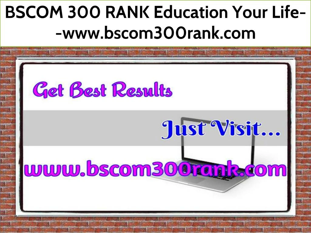 bscom 300 rank education your life