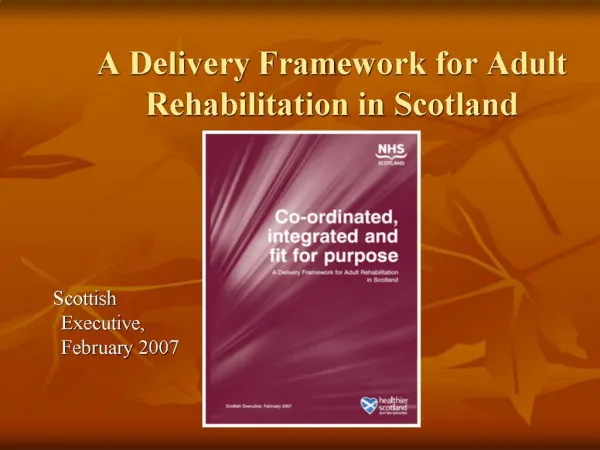 A Delivery Framework for Adult Rehabilitation in Scotland