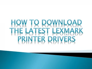 How to install the Lexmark Laser Printer Driver - slide 1
