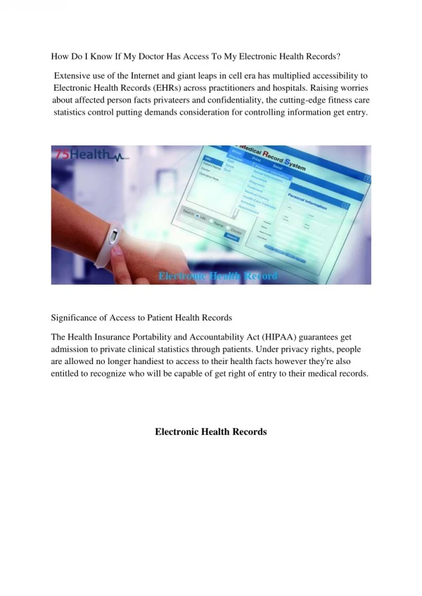 Electronic Health Record