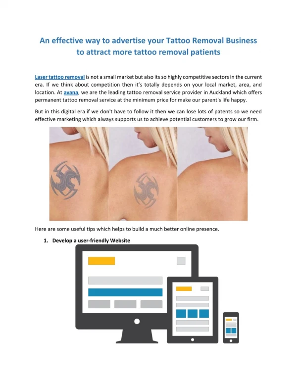 An effective way to advertise your Tattoo Removal Business to attract more tattoo removal patients