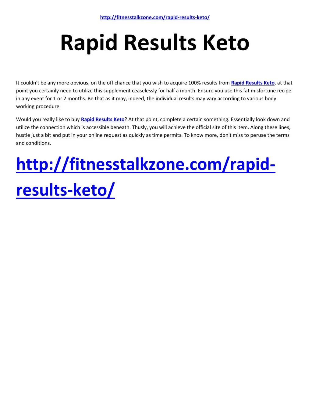 http fitnesstalkzone com rapid results keto rapid