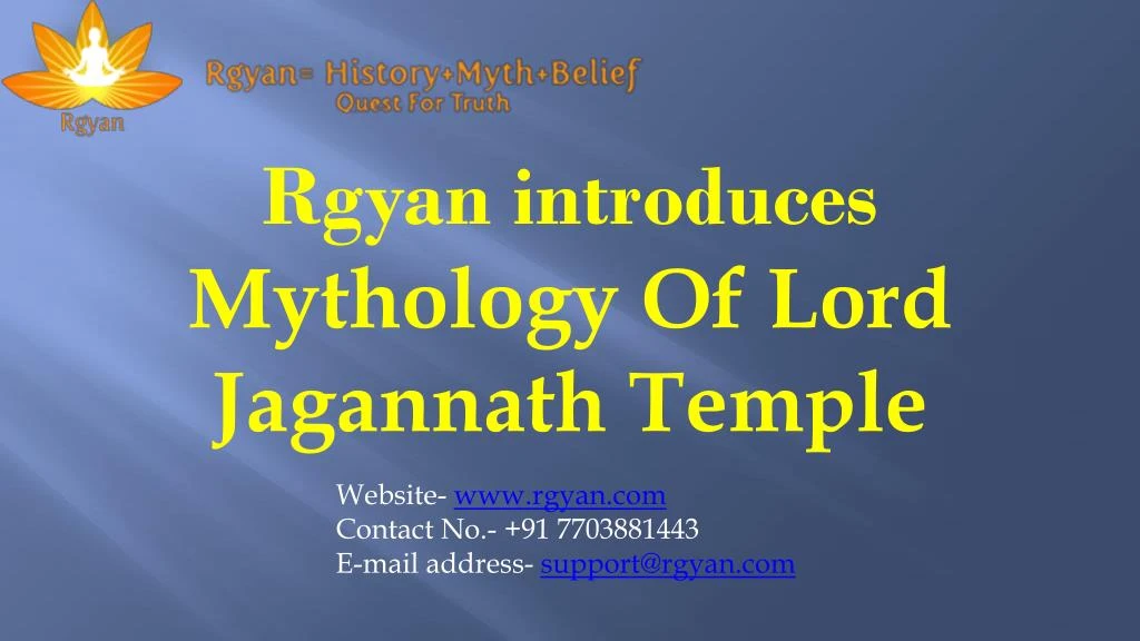 rgyan introduces mythology of lord jagannath