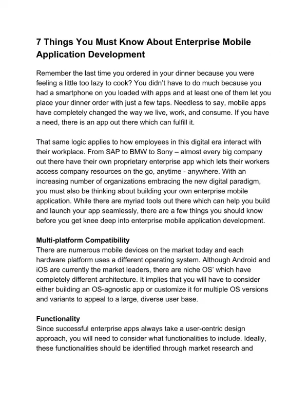 7 things you must know about enterprise mobile