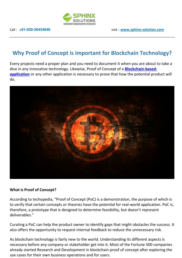 Why Proof of Concept is important for Blockchain Technology
